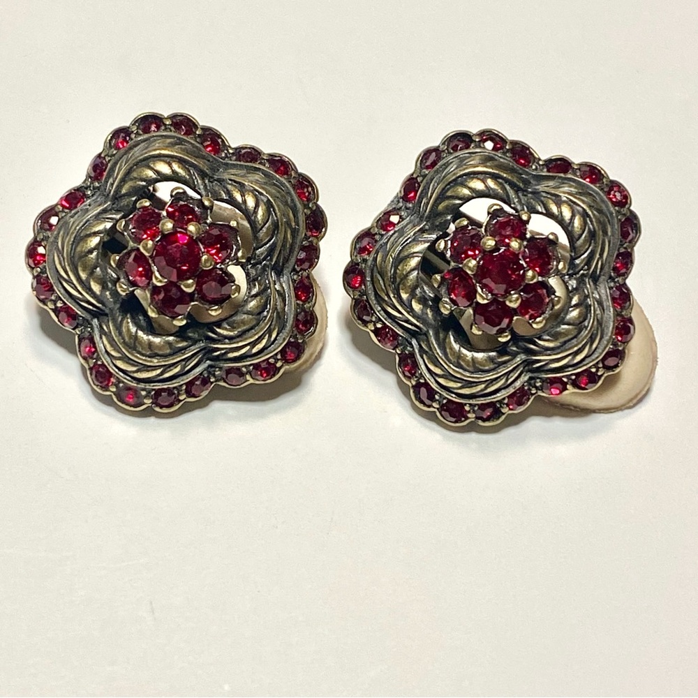 Vintage Signed Jay Strongwater Clip Earrings Estate Jewelry 1980s